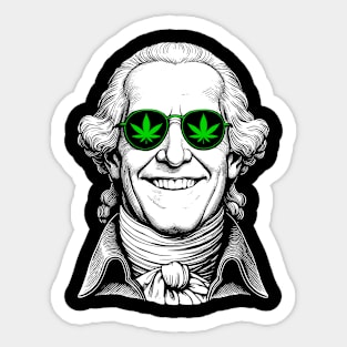 Weed George Washington Funny 4th Of July 420 Stoner Cannabis Sticker